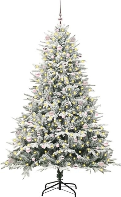 vidaXL Künstlicher Weihnachtsbaum Grün mit Vorbeleuchtung und Kugelset, Höhe: 55 cm - Bild 1