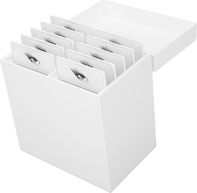 aimo Wimpern Aufbewahrungsbox, 10 Schichten, Ultraviolett Licht, weiß - Bild 1