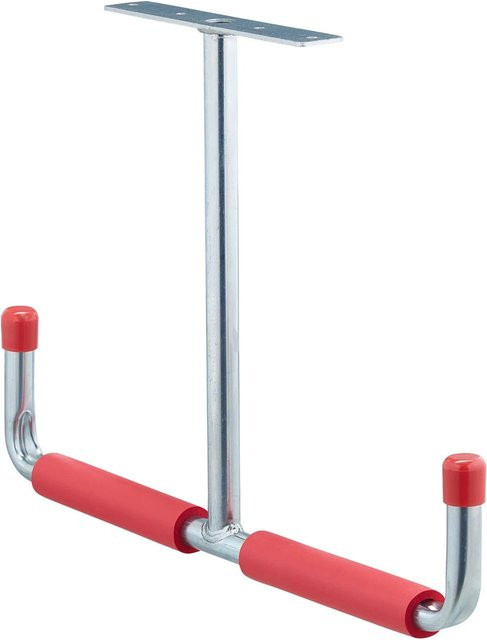 Relaxdays Deckenhaken 2er Set aus Stahl in Silber mit Abrutschschutz, B/H/T: 30 x 42 x 2,5 cm - Bild 1