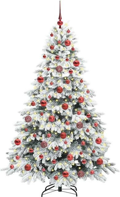 vidaXL Künstlicher Weihnachtsbaum in Grün mit 300 warmweißen LEDs, Höhe: 180 cm, aus PE und PVC - Bild 1