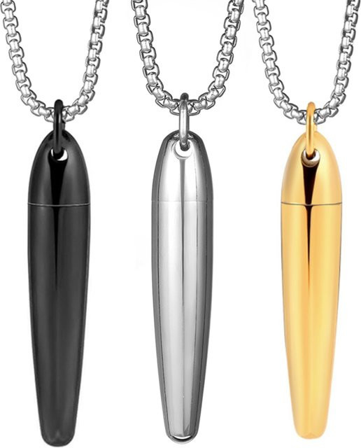 MODKISR Anhänger Halskette, Tropfen Urne, Edelstahl, Silber, Unisex - Bild 1