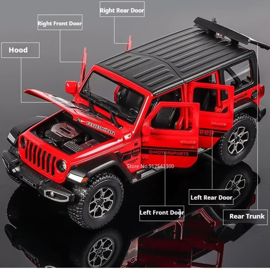 RMZ city Wrangler G63 6X6 Automodell, 1:22 Maßstab, mit Licht und Sound, rot - Bild 2