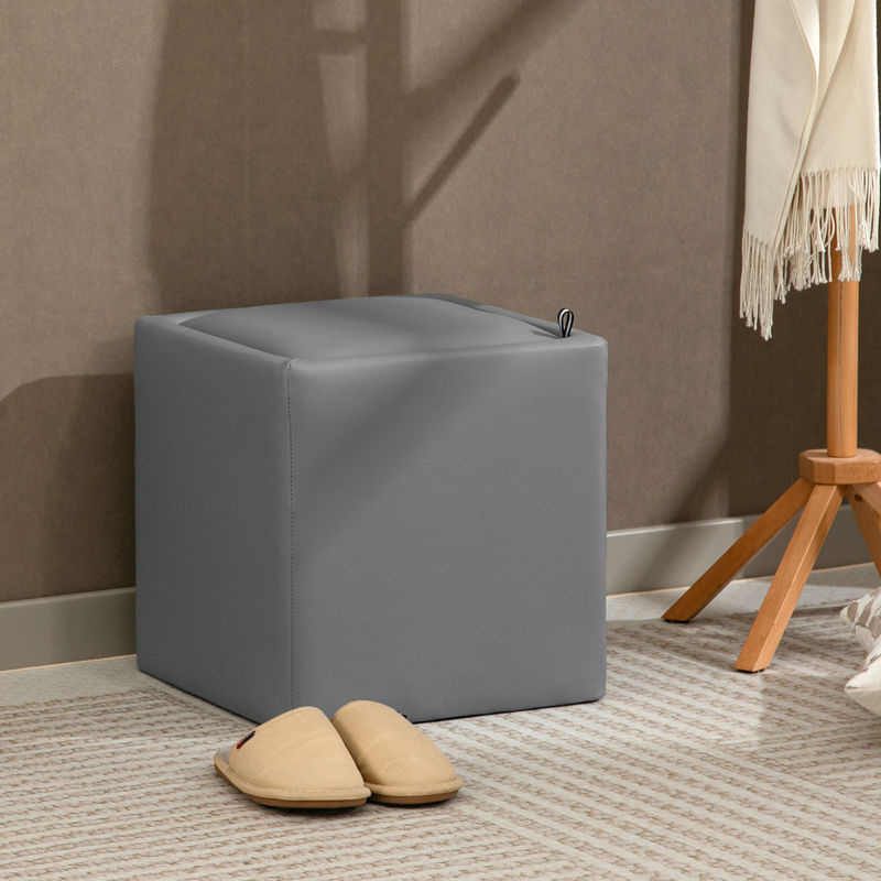 HOMCOM Sitzhocker mit Stauraum aus Kunstleder in Grau, B/T/H: 40 x 40 x 40 cm - Bild 2