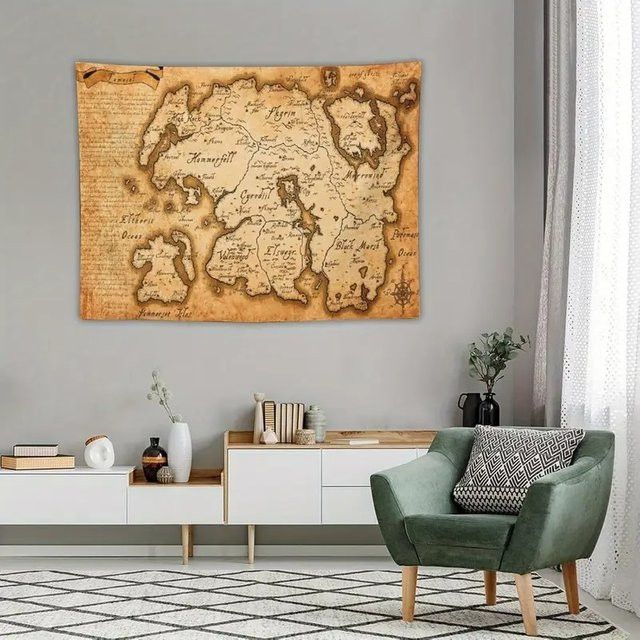 VIKAMA Retro Skyline Wandteppich als Wanddekoration für Schlafzimmer und Spielzimmer - Bild 1