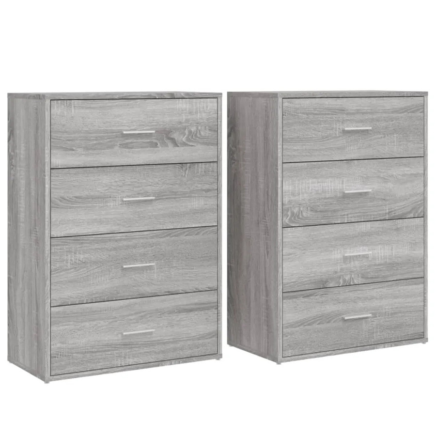 2er-Set vidaXL Sideboards aus Holzwerkstoff in Grau, B/T/H: 60 x 31 x 84 cm - Bild 1