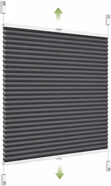 SALCAR Wabenplissee Thermo Plissee Klemmfix Verdunkelnd Blickdicht Grau B: 50 cm, H: 130 cm für Fenster und Tür als Sonnenschutz und Hitzeschutz - Bild 1