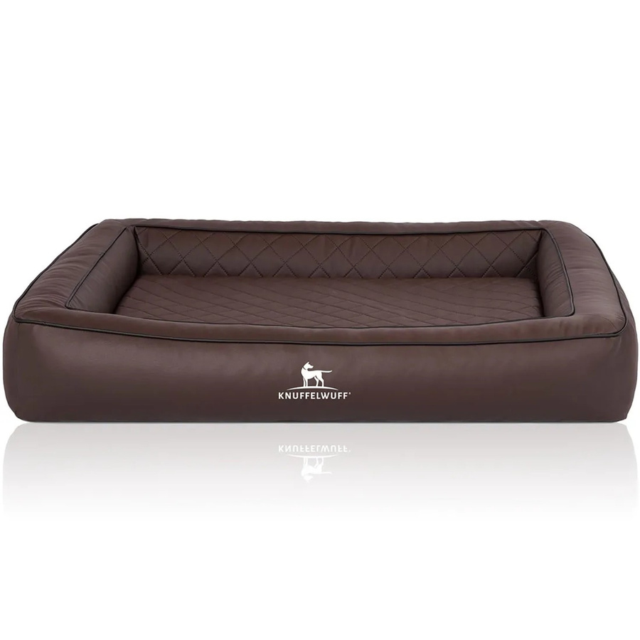 Knuffelwuff Hundebett Hampstead Orthopädisch aus Kunstleder in Braun mit Memory Foam, B: 155 cm, T: 125 cm - Bild 2