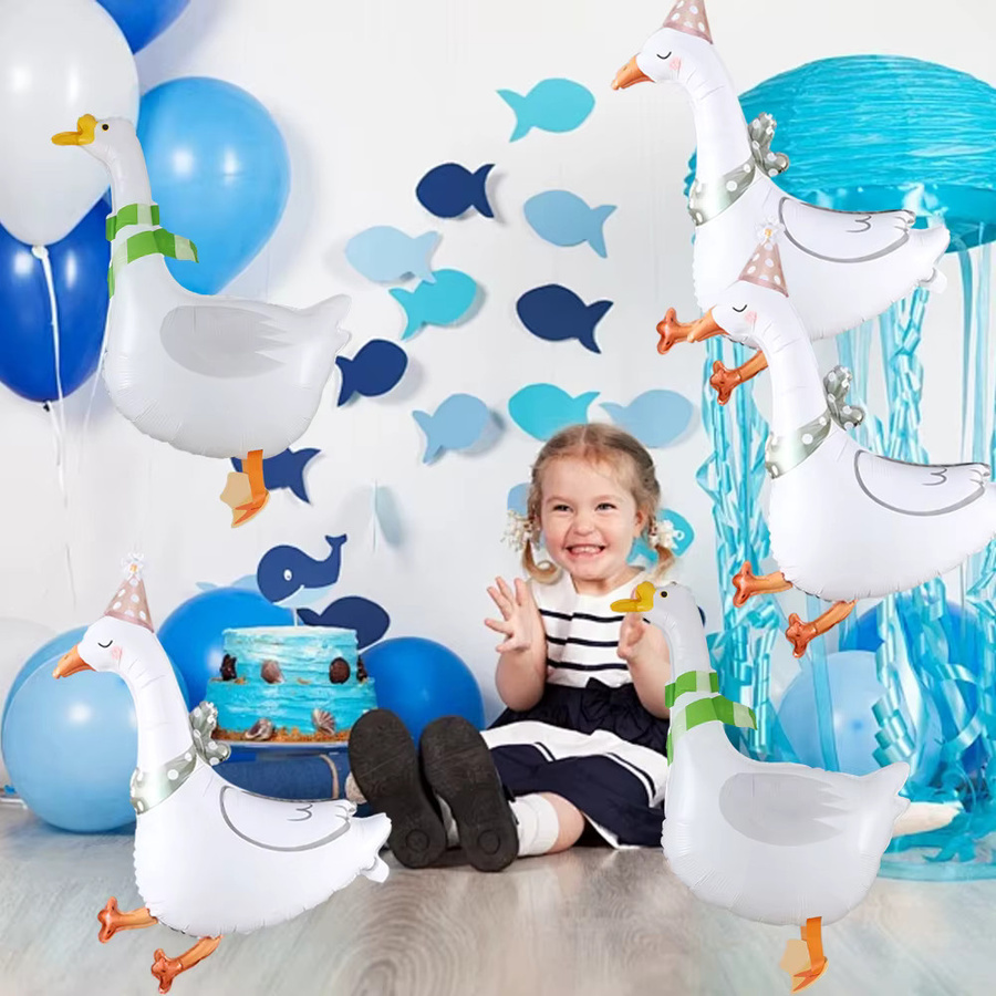BALONAR Folienballon Laufende Gans in Weiß als Bauernhof Party Dekoration für Geburtstag, Hochzeit oder Babyparty - Bild 2
