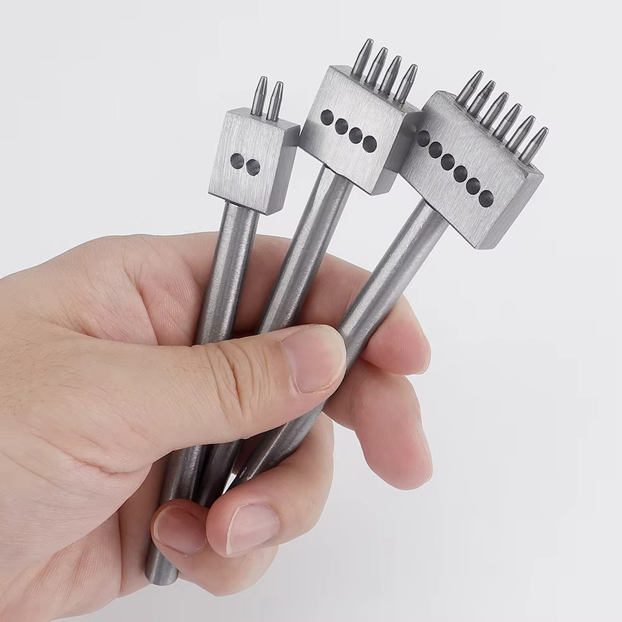 QJH Lochloch-Set für Kunstleder und DIY-Näharbeiten in Silber mit 4 mm, 5 mm oder 6 mm Abstand - Bild 3