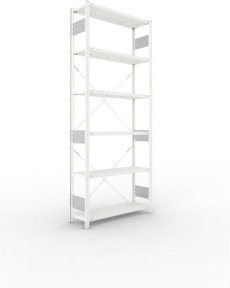 Meta Steckregal Grundregal S3 CLIP 150 GR mit 6 höhenverstellbaren Böden, lichtgrau, B/T/H: 250 x 100 x 30 cm - Bild 1