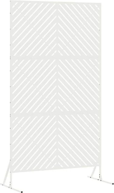 vidaXL Sichtschutz Paravent aus Stahl in Weiß, B/T/H: 100 x 50 x 180 cm - Bild 1