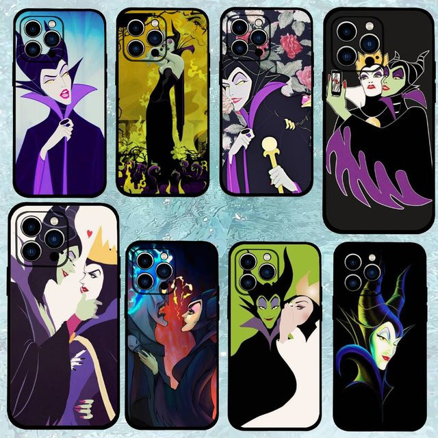 Grimhildies Maleficent Selfie Silikon Handyhülle für Apple iPhone 17 16 15 14 13 12 11 Pro Max Mini X Xs XR in Schwarz - Bild 1