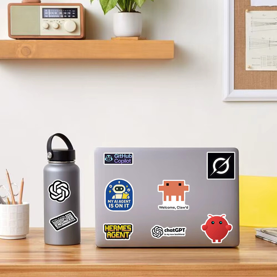 Wasserdichter Vinyl-Sticker mit AI Claude Code Codex ChatGPT Hermes OpenClaw Motiv für Laptop und Handy in Mehrfarbig - Bild 2
