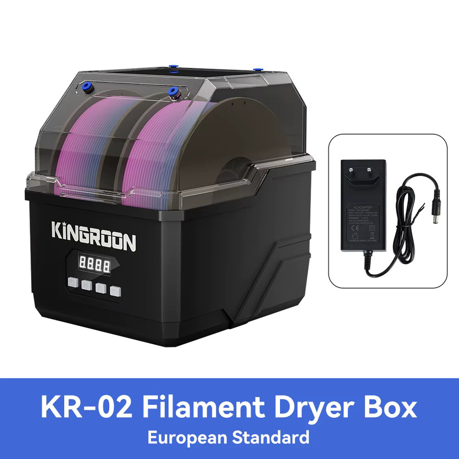 KINGROON Filament-Trockner KR02 Trockenbox für 3D-Drucker mit 360° Heißluft-Heizung und Doppelspulen-Halterung, Schwarz - Bild 6
