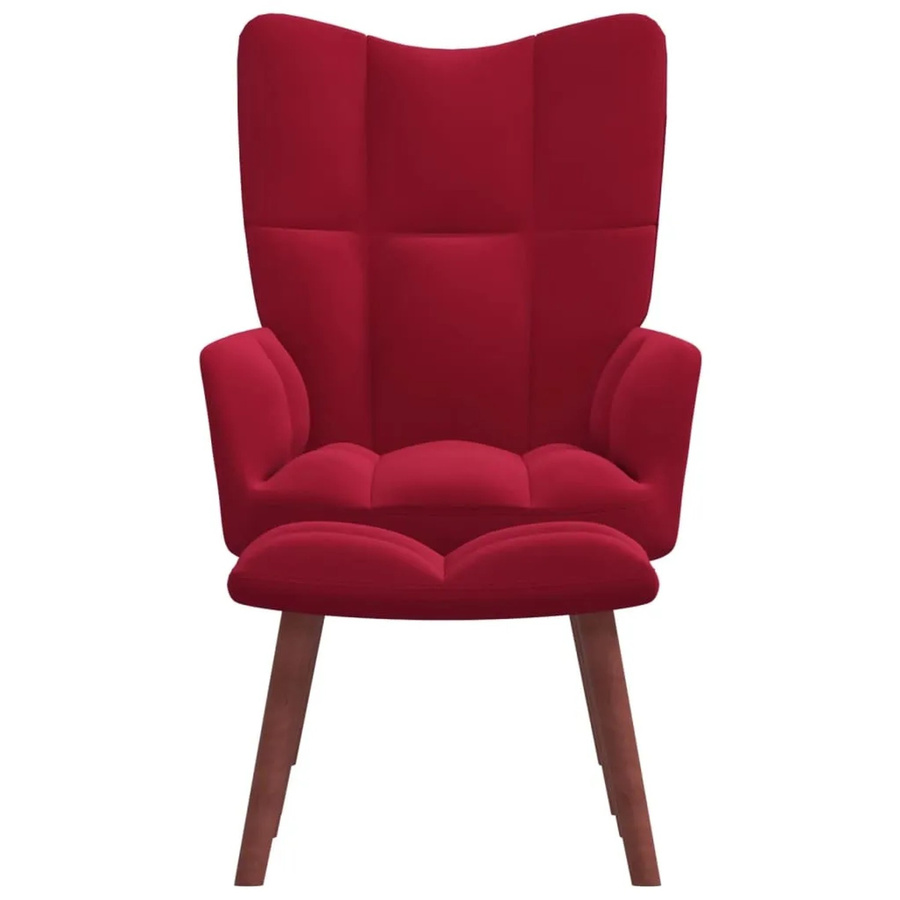 vidaXL Relaxsessel mit Hocker in Weinrot aus Samt - Bild 2