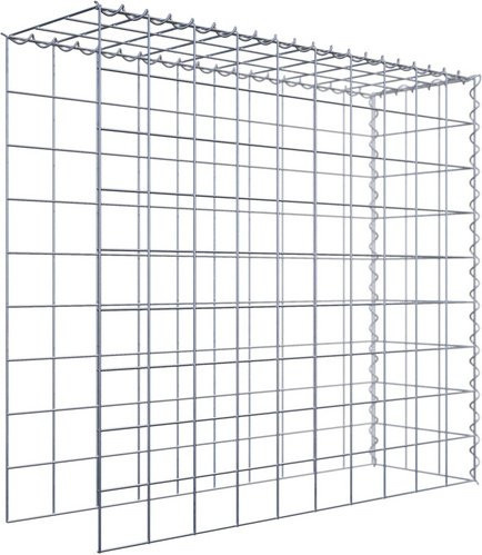 Gabiona Anbaukorb Raised Bed aus Stahl, silbergrau, B/T/H: 90 x 100 x 30 cm - Bild 1
