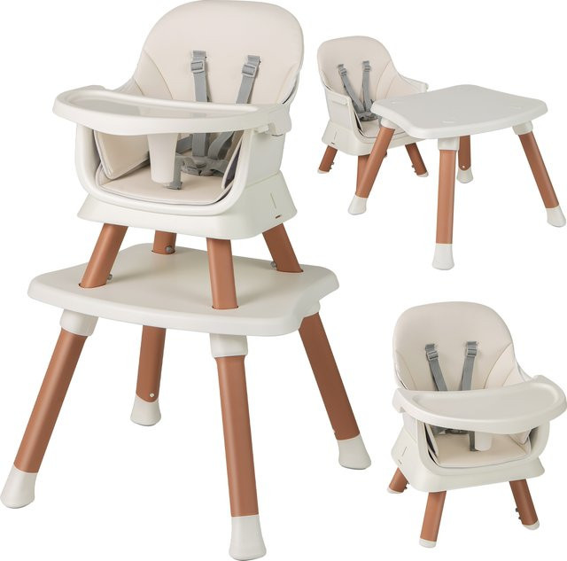 GOFLAME 6-in-1 Hochstuhl für Babys und Kinder als Esszimmerstuhl, Lerntisch und Bausteintisch in Gelb - Bild 1