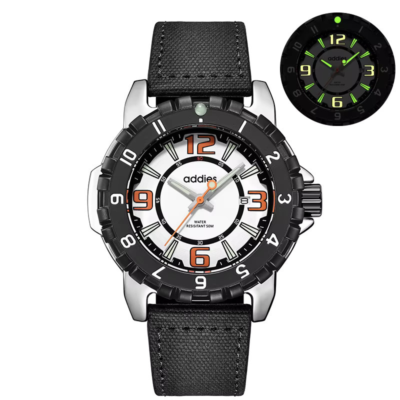 ADDIESDIVE Armbanduhr, Quarz, Edelstahl, Schwarz, Mineralglas, Herren - Bild 3