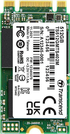 Transcend MTS402M M.2 SSD mit 256 GB Speicher, 530 MB/s Lesegeschwindigkeit und 6 Gbit/s Schnittstelle