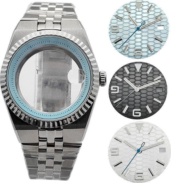 miuksi Uhrengehäuse mit Armband, Edelstahl, Silber, 40 mm, Automatikwerk - Bild 1