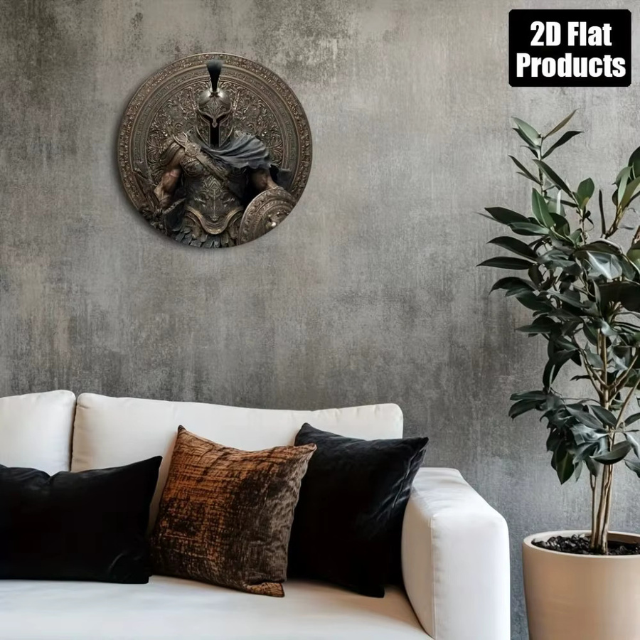 CIFBUY Spartan Warrior Metall-Wandkunst, antiker griechischer Hoplit-Schild aus Aluminium, Durchmesser: 20,3 cm - Bild 3