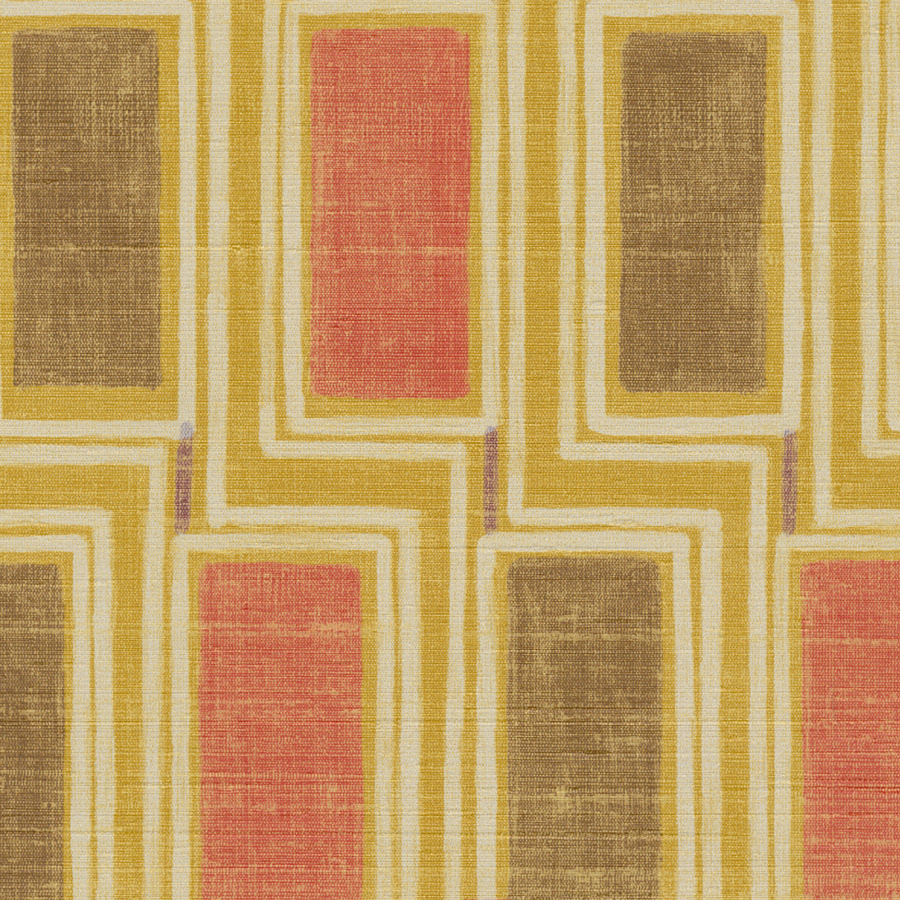 Élitis Tapete Beat VP 1039 23 mit abstraktem geometrischem Mid-Century Design in Multicolour aus Vinyl - Bild 1