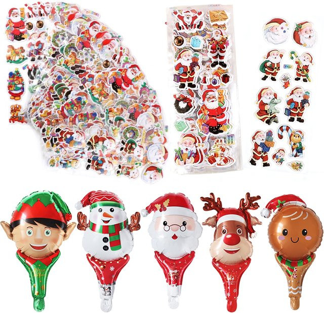 ZYF Weihnachtliches Briefpapier Set mit Handheld Luftballons und Blasenaufklebern, Mehrfarbig, 20 Stück - Bild 1