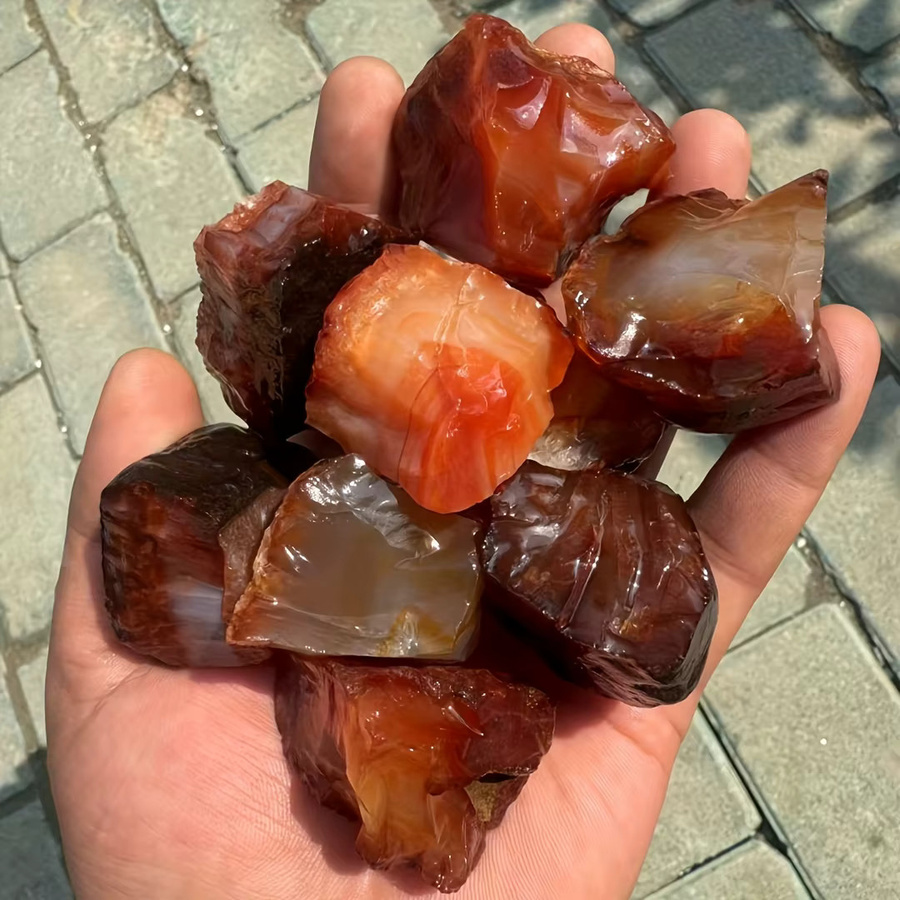 Natürlicher roter Achatstein von CrystalHola, unpoliertes Mineralexemplar zur Dekoration und für Sammler - Bild 2