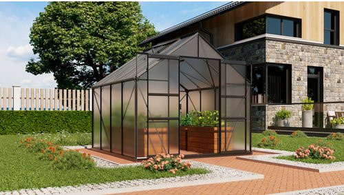 VITAVIA Gewächshaus Mars Plus 6700 aus Aluminium in Schwarz, B: 257 cm, H: 238 cm, L: 258 cm - Bild 1