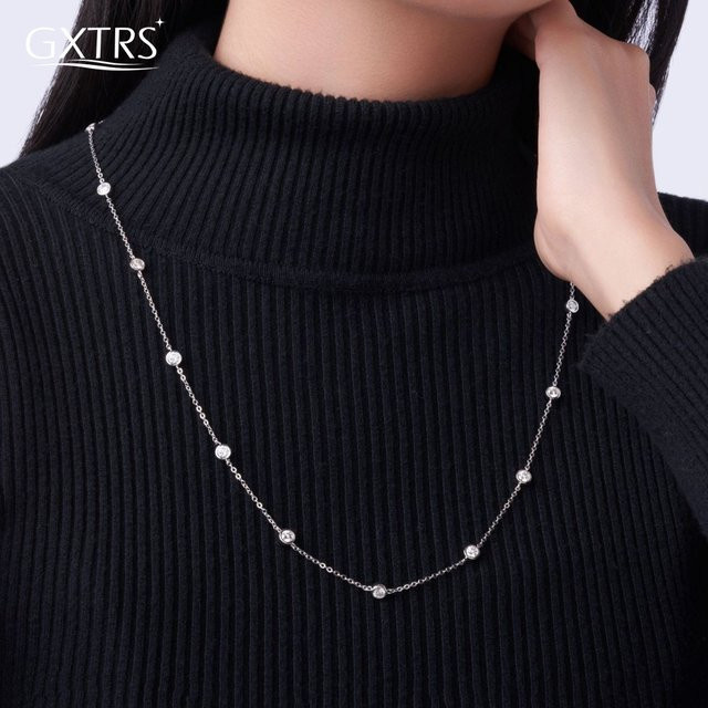 GXTRS Halskette, 925 Silber, Moissanit, Damen - Bild 1