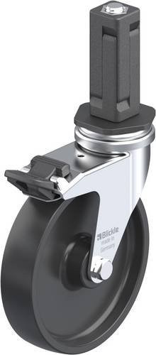 Blickle Lenkrolle LRA-POA 102G-FI-EV03 mit Feststeller in Schwarz und verzinktem Stahl - Bild 1
