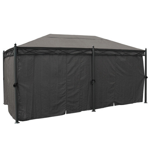 MVG Pergola MVG-HA014 in Grau mit Stahlgestell, Seitenwand und Moskitonetz, B x T: 5 x 3 m - Bild 4