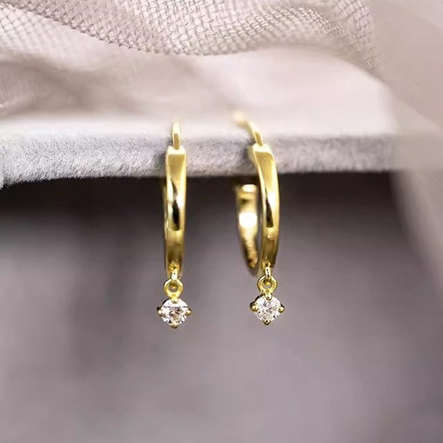Huitan Ohrringe, Goldfarbe/Silberfarbe, CZ, Damen - Bild 1