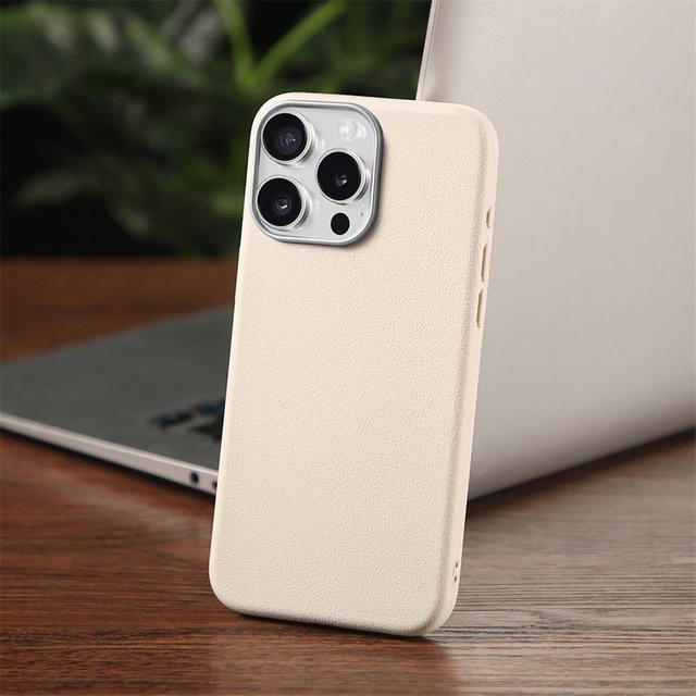 ANTECASE Schutzhülle aus weichem Leder und Silikon TPU für iPhone Modelle in Weiß - Bild 1