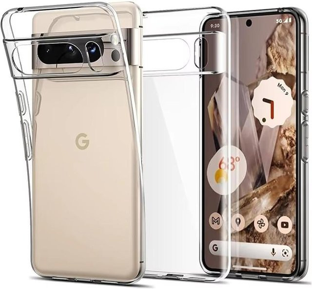LPLEA Transparente Silikonhülle für Google Pixel 9 Pro XL 8 8A 7 7A 6 6A Pro Stoßfestes Schutzzubehör in Clear Gray - Bild 1