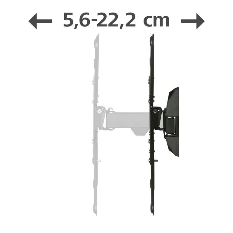 Hama TV-Wandhalterung schwenkbar und neigbar für bis zu 65 Zoll in Schwarz mit VESA 400x400 mm - Bild 3