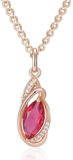 Anhänger Halskette, Roségold, Zirkonia, Damen, Vintage - Bild 1