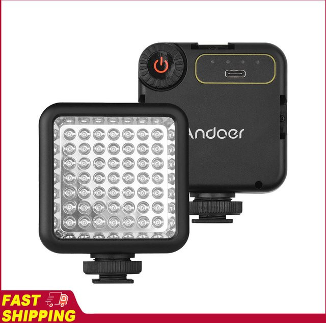 Andoer IR49S Infrarot-Fotolicht Mini IR-Nachtsichtlicht für Videokameras und Camcorder in Schwarz mit eingebauter wiederaufladbarer Batterie - Bild 1