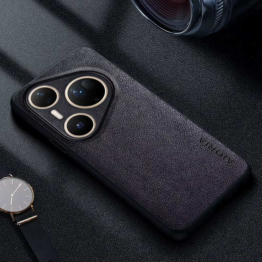 Premium Leder Handyhülle für Huawei Pura 80 Pro Ultra im Retro Business Design in Schwarz - Bild 2