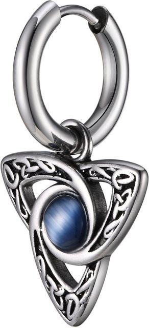 Vnox Creolen, Edelstahl, Silber, Mondstein, Unisex - Bild 1