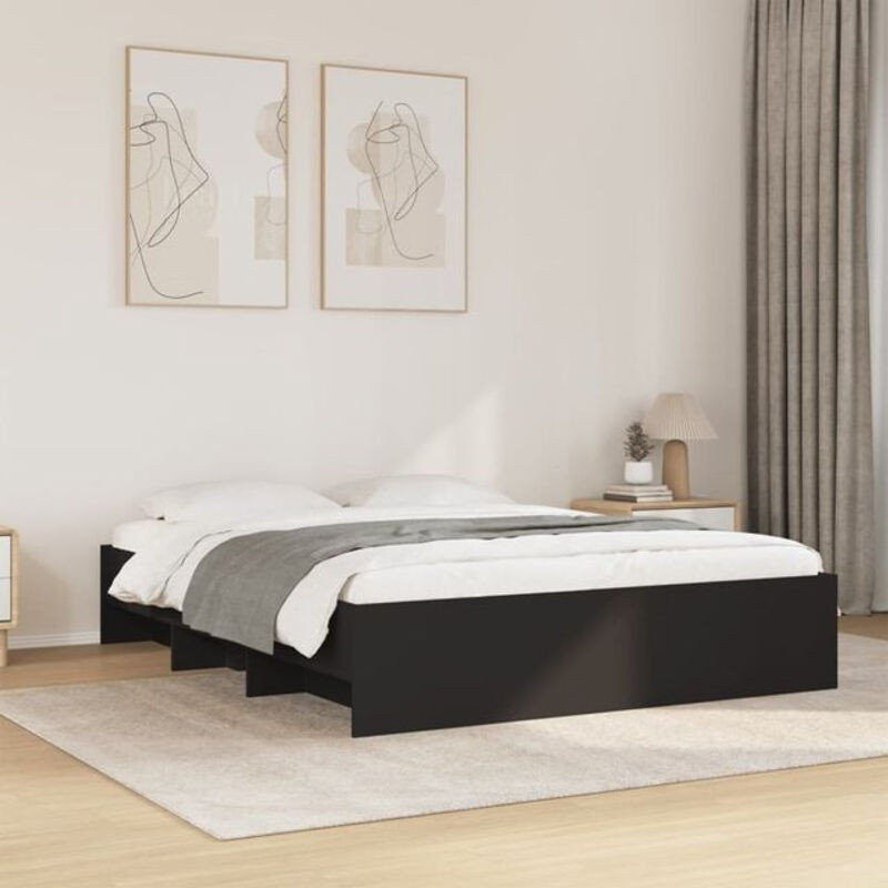 Vidaxl Funktionsbett aus Holzwerkstoff in Schwarz, B: 150 cm, L: 200 cm - Bild 1