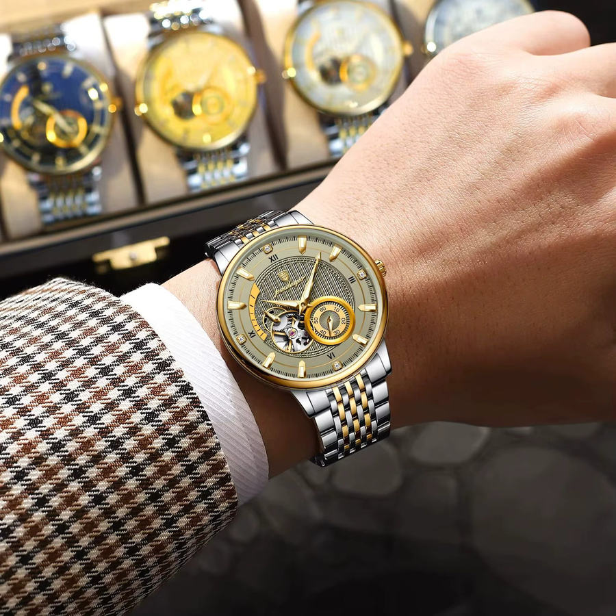 POEDAGAR Armbanduhr, Automatik, Edelstahl, Silber, Herren - Bild 5