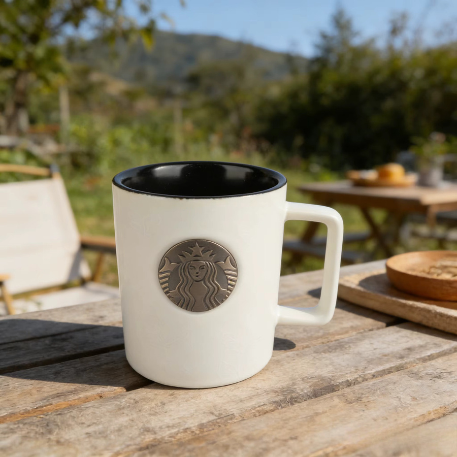 Starbucks Keramik-Tasse in Weiß mit klassischem Siren-Logo für Kaffee oder als Blumentopf - Bild 4