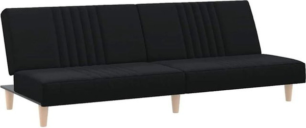 vidaXL Schlafsofa Click-Clack in Schwarz aus Stoff mit verstellbarer Kopfstütze