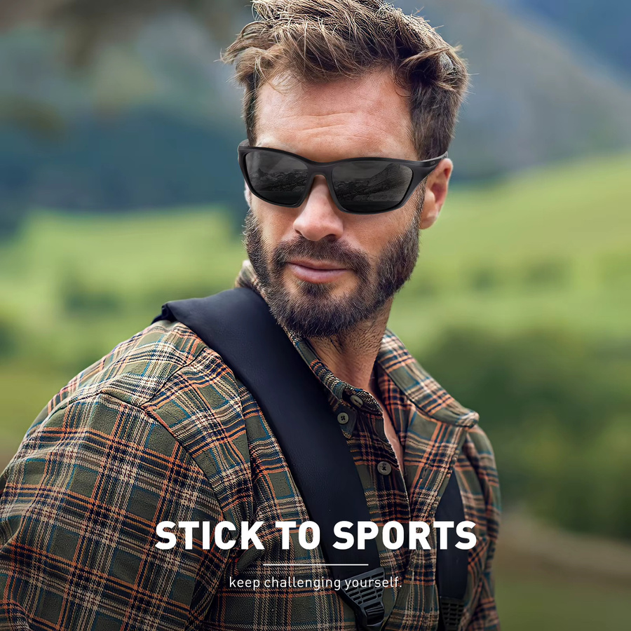 Scvcn Sportsonnenbrille, Unisex, Vollrand, Schwarz, Kunststoff - Bild 3