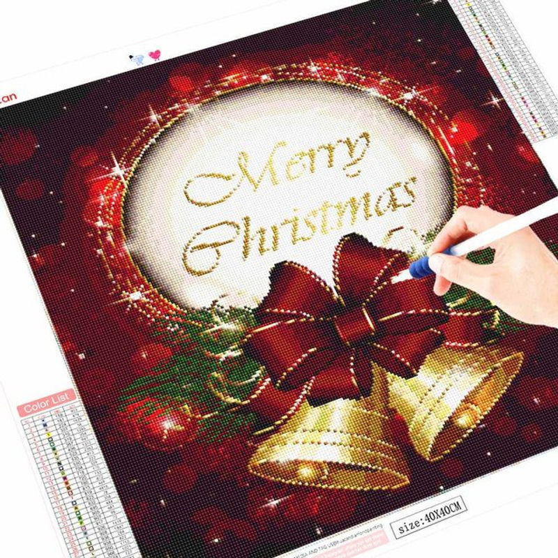 FIYO Diamond Painting Set Weihnachtsdekoration Typografie Mehrfarbig B/B/H: 30 x 30 x 30 cm - Bild 1