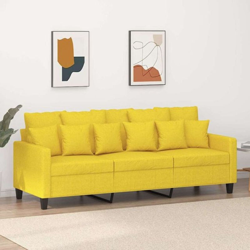 Modernes 3-Sitzer-Sofa von Vidaxl in Gelb aus Stoff und Metall, Breite: 180 cm - Bild 1