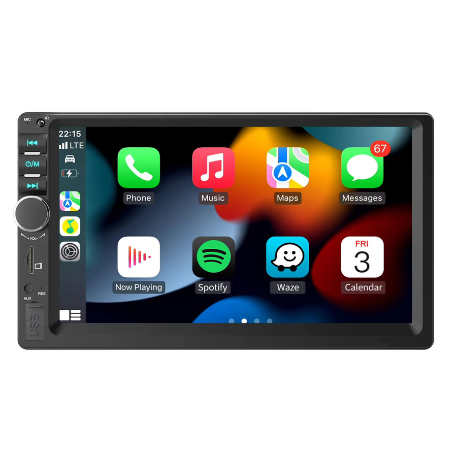 ESSGOO 7-Zoll Doppel-DIN-Autoradio mit Carplay, Android Auto, Touchscreen, Bluetooth, USB-A und AUX in Schwarz - Bild 4
