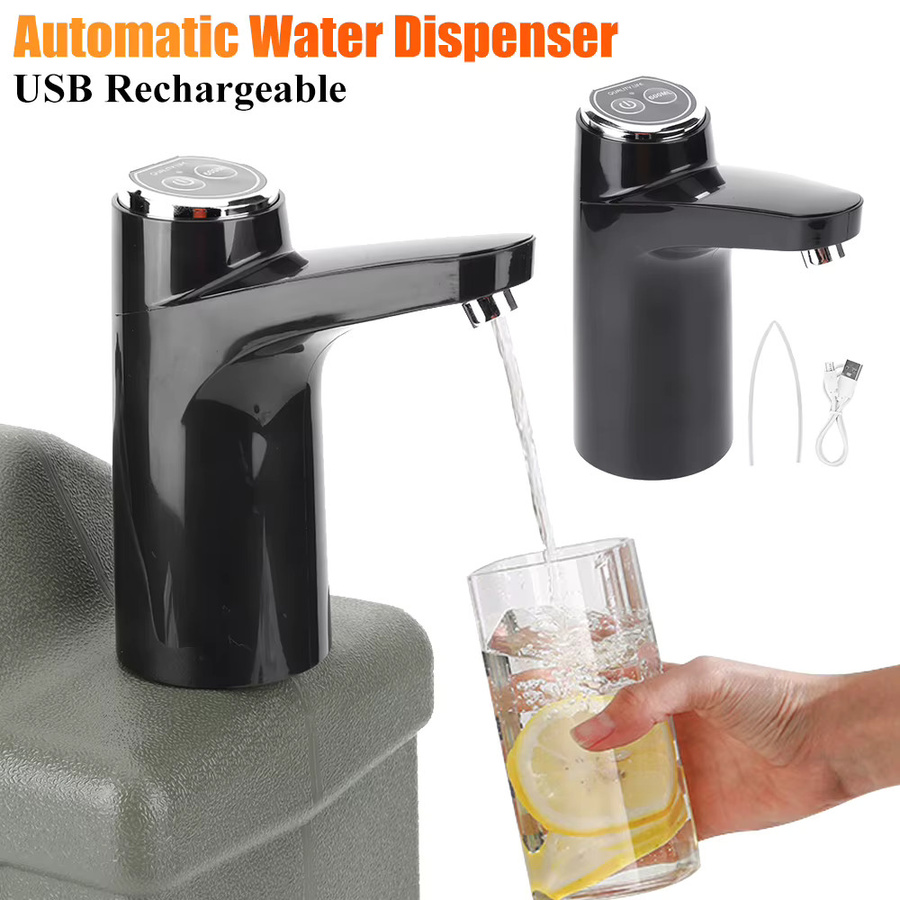 ATUOTIN Elektrische Wasserpumpe in Schwarz, USB wiederaufladbarer tragbarer Wasserspender mit Ein-Schalter-Bedienung für Camping und Wassertanks - Bild 2