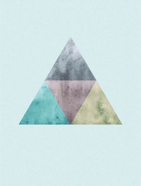 Komar Wandbild Triangles Top Blue, B: 30 cm, H: 40 cm - Bild 1